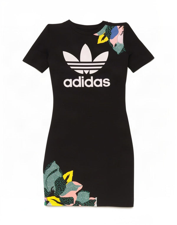 Adidas ženska majica kratkih rukava Her Studio London Graphic UK 6 XS Crna cvjetna haljina