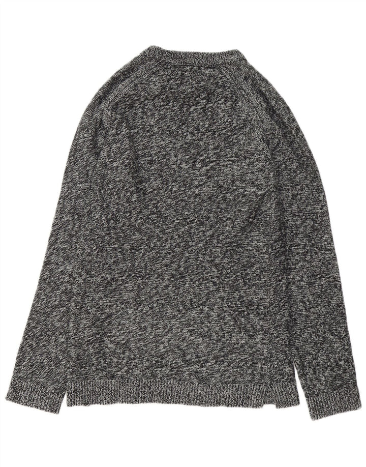 JACK & JONES Muški džemper s veznim izrezom, mali sivi s pjegama