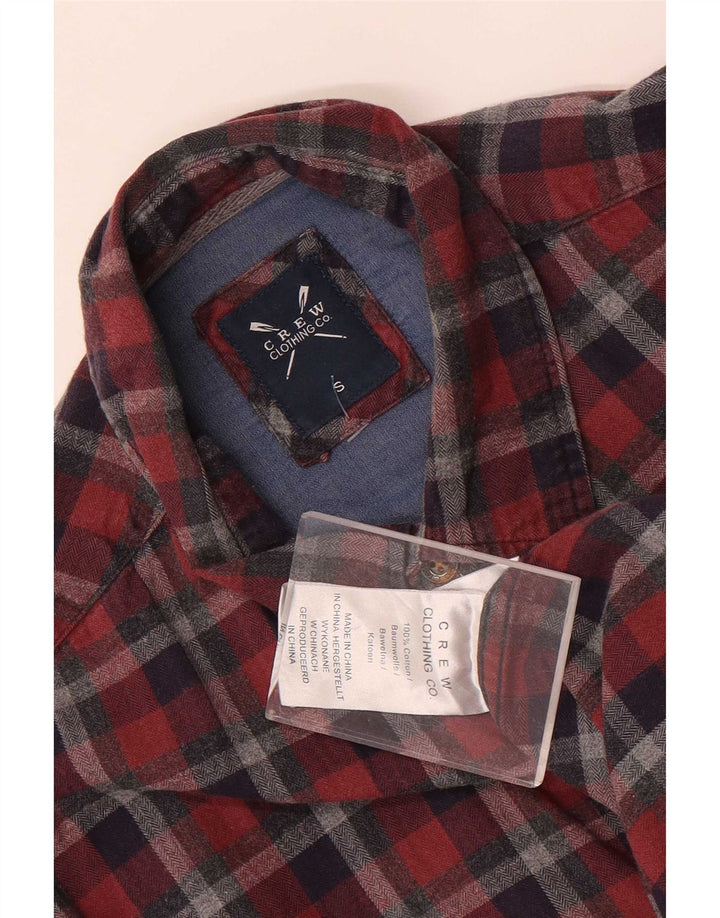 Crew Clothing Muška flanelska košulja, mali crveni karirani pamuk