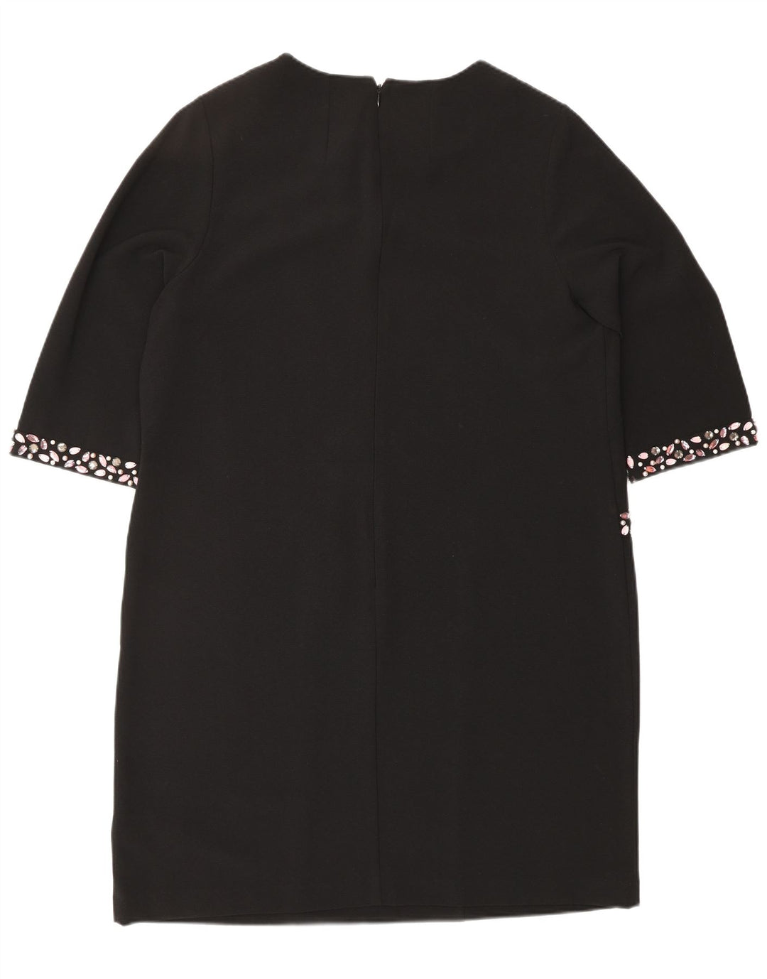 Monsoon ženska duga haljina s 3/4 rukavima UK 16 velika crna poliester