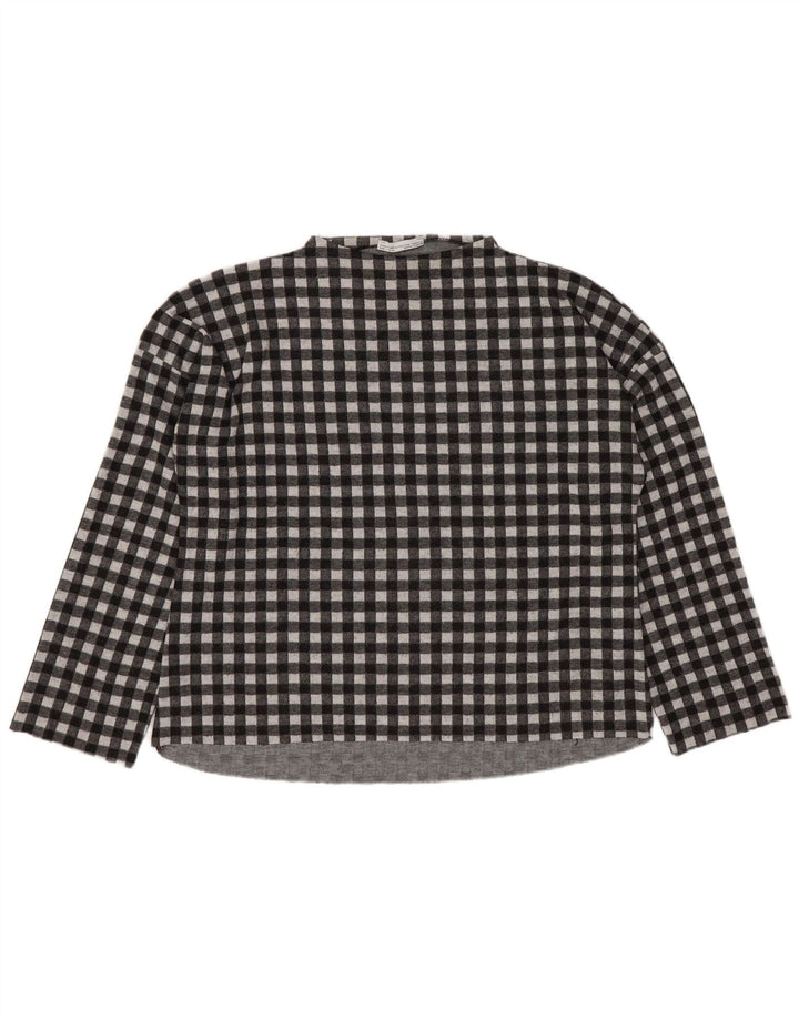 Prevelika ženska majica dugih rukava Zara Trafaluc UK 10 Mala crna gingham