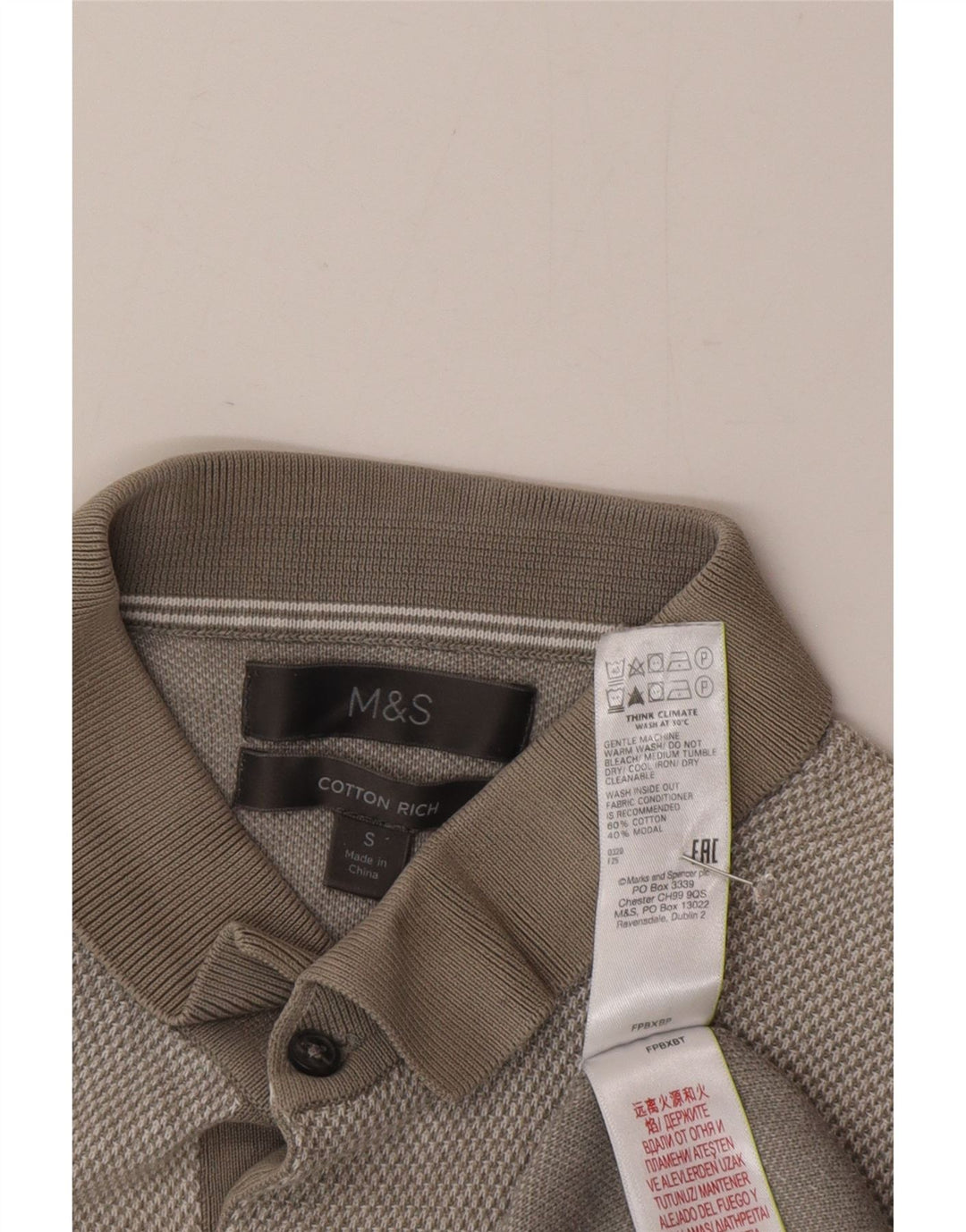 Marks & Spencer muški pulover kratkih rukava s polo izrezom, mali sivi