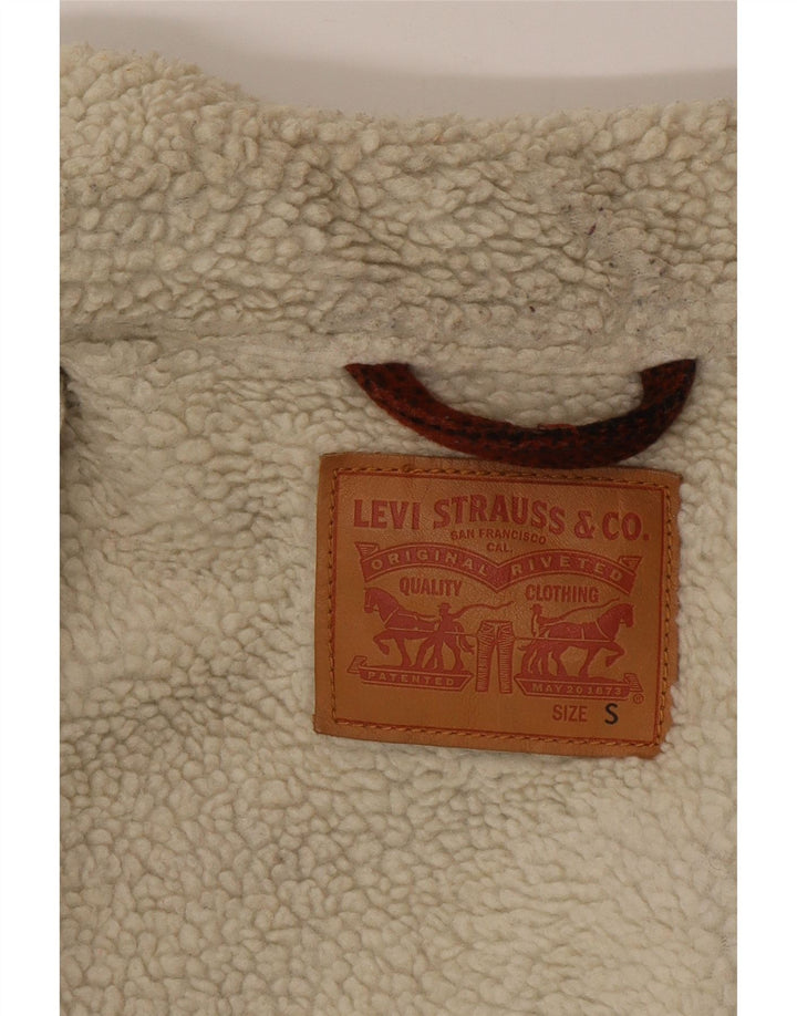 Levi's muška šerpa jakna UK 36 mali smeđi karirani poliester