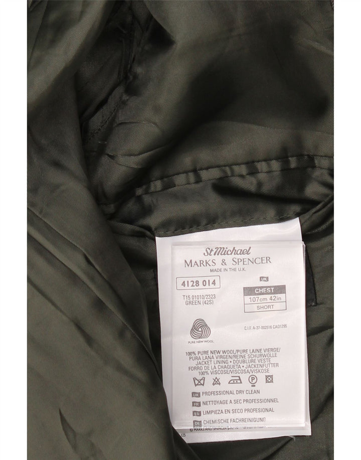 MARKS & SPENCER Mens 2 Button Blazer Jacket UK 42 XL Grey Check Vintage Marks & Spencer and Second-Hand Marks & Spencer from Messina Hembry 