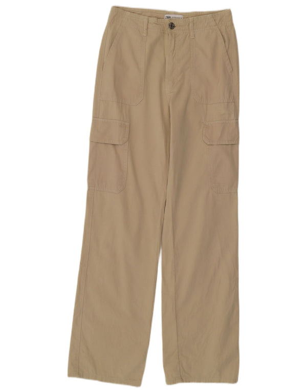 ZARA ženske ravne kargo hlače visokog struka EU 34 2XS W24 L31 zelene