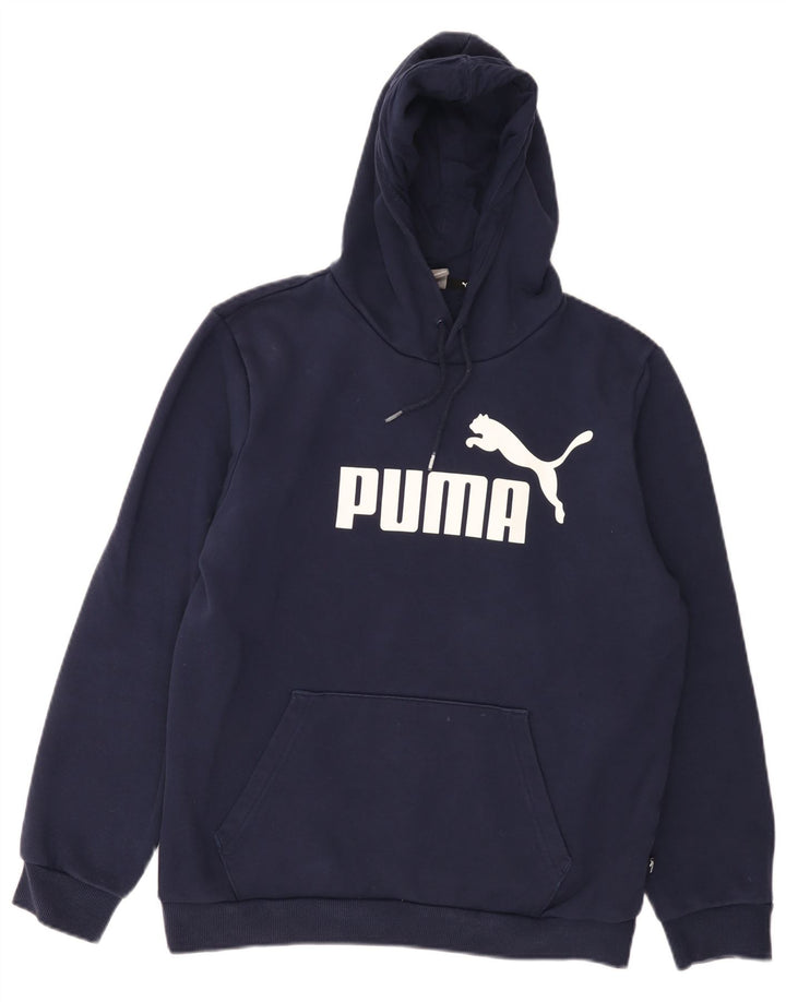 Puma muška majica s kapuljačom s kapuljačom Srednje tamnoplavi pamuk