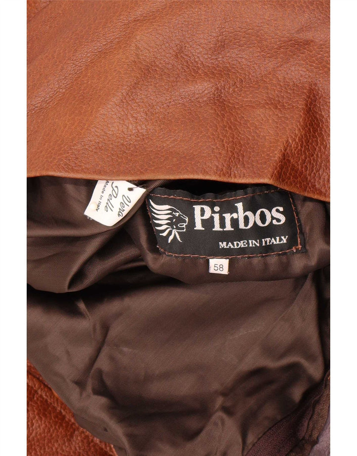 Pirbos muška kožna jakna IT 58 4XL smeđa