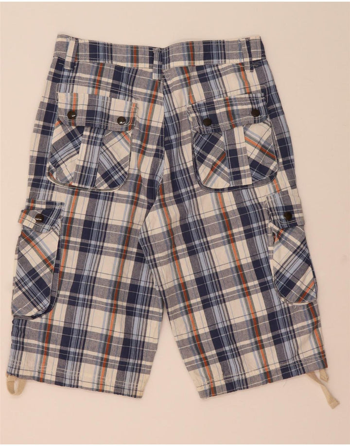 Vintage muške kargo kratke hlače W34 veliki plavi karirani