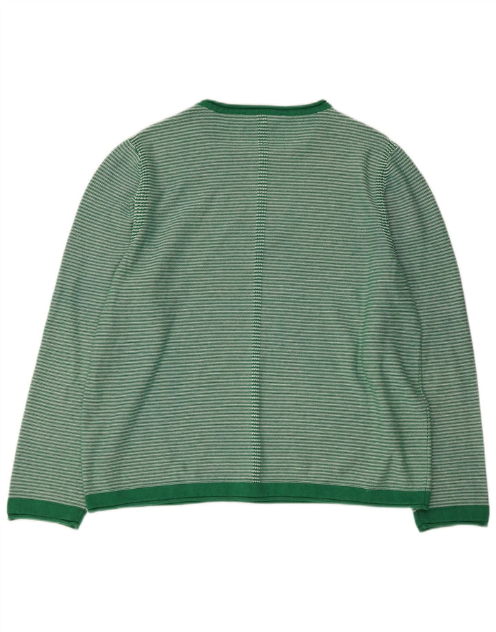 CREW CLOTHING Ženski pulover s morskim izrezom UK 18 XL na zelene pruge