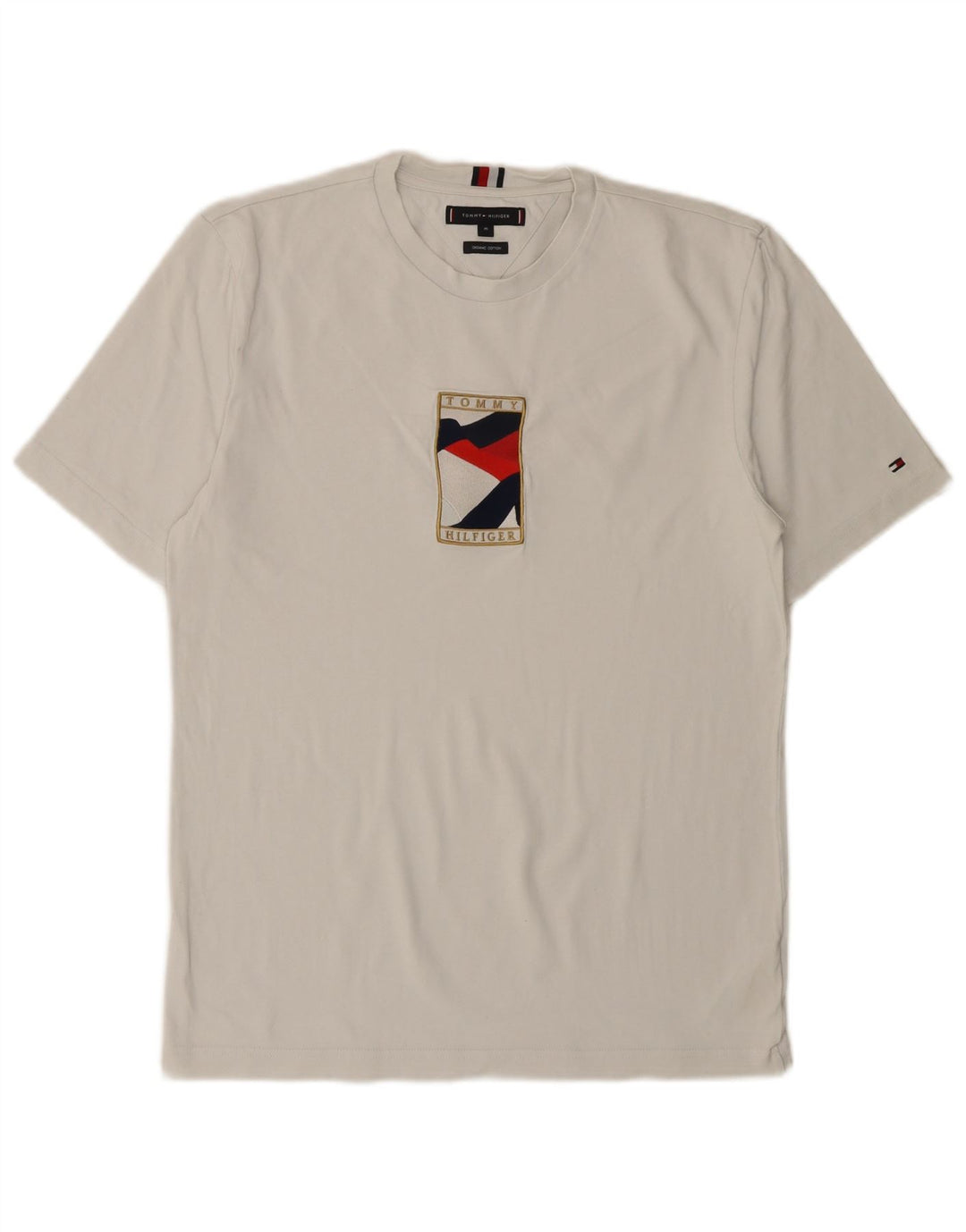 TOMMY HILFIGER Muška majica kratkih rukava srednje veličine, bijeli pamuk