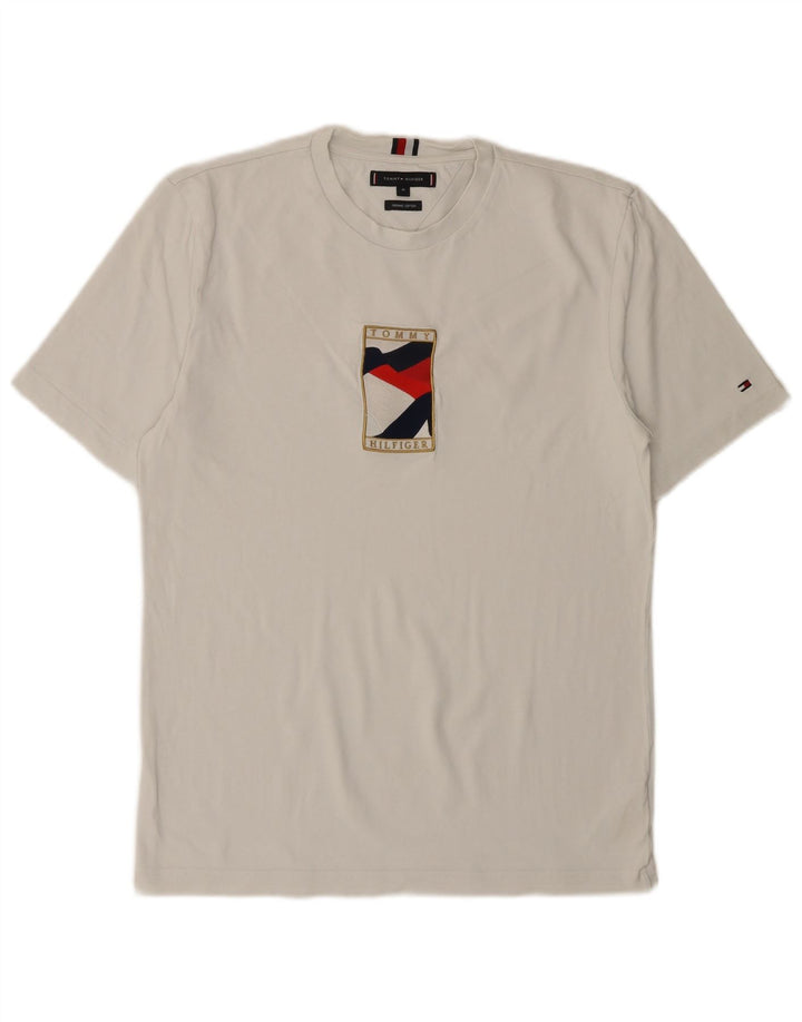 TOMMY HILFIGER Muška majica kratkih rukava srednje veličine, bijeli pamuk