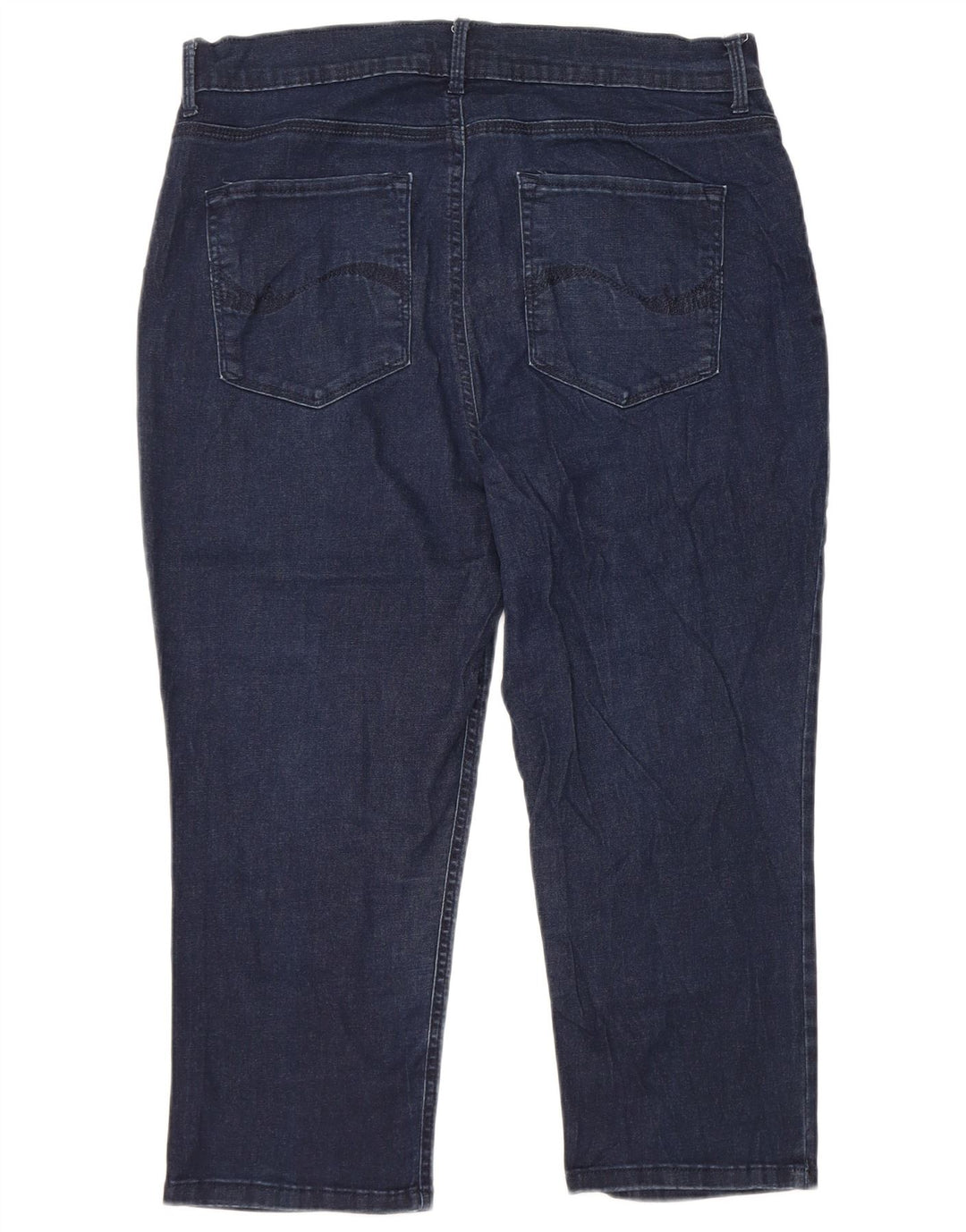 LEE Ženske kapri traperice s visokim strukom lakog kroja US 16 2XL W34 L21 tamnoplave