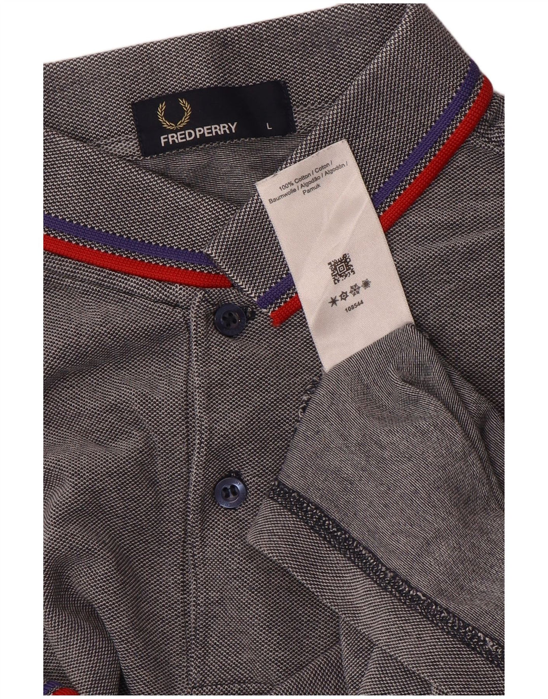 Fred Perry muška polo majica velikih sivih prugastih pamuka