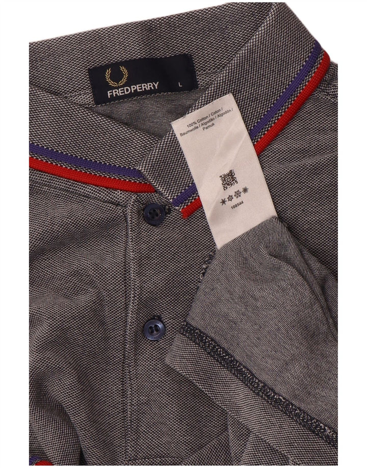 Fred Perry muška polo majica velikih sivih prugastih pamuka