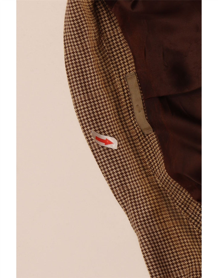 Aquascutum muški sako sa 2 gumba UK 42 XL Smeđa vuna u obliku ptičje zube