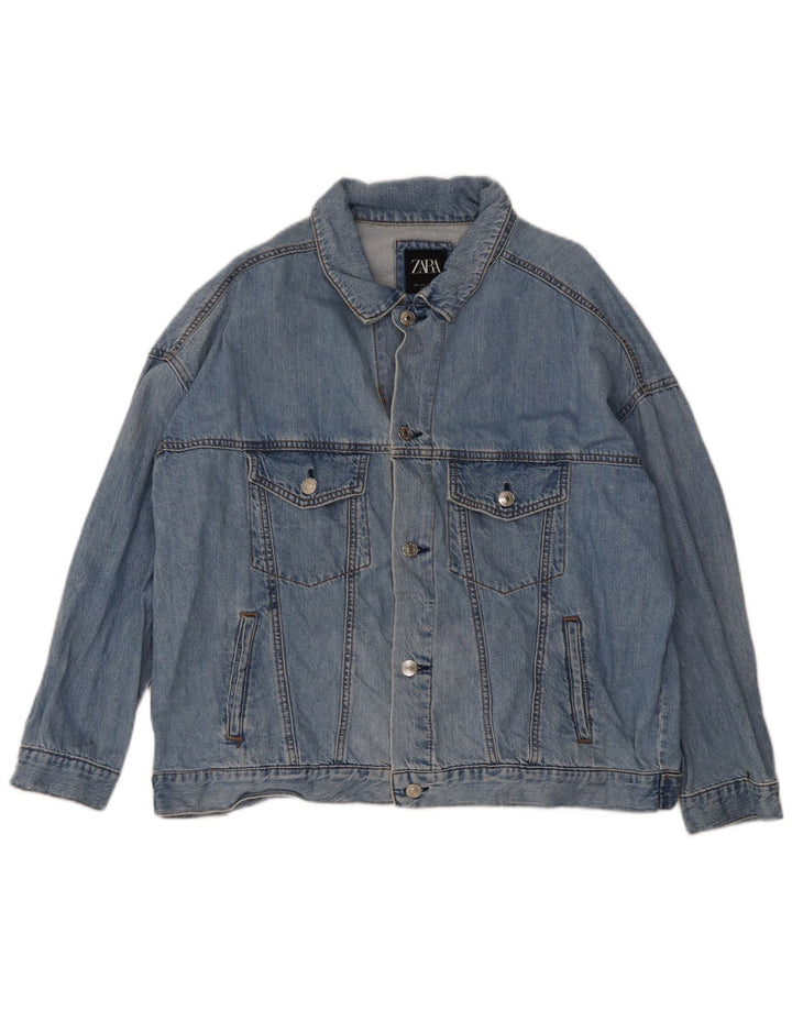 Zara muška traper jakna UK 40 Large Blue Cotton