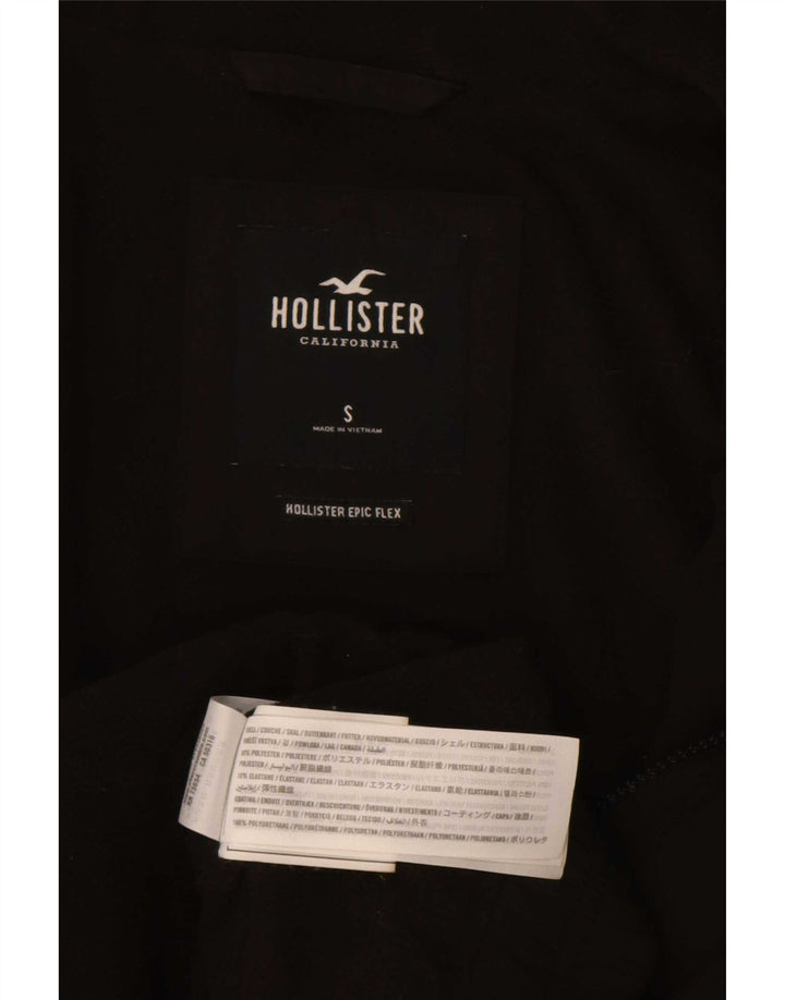 Hollister muška bombaška jakna s kapuljačom s grafičkim motivima UK 36 mali crni poliester