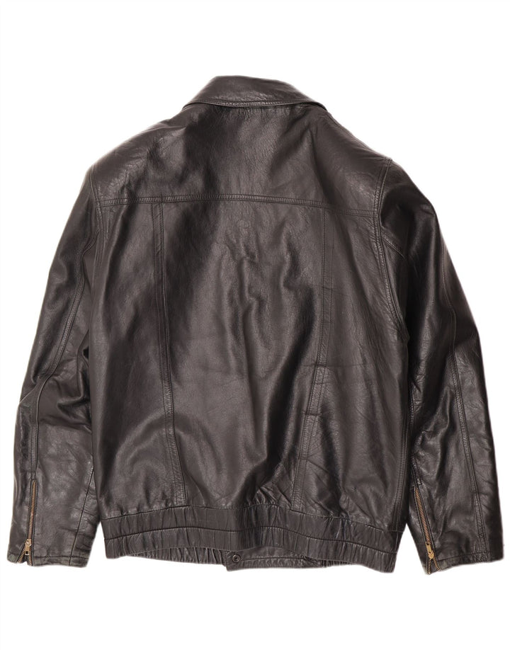 Vintage muška kožna jakna UK 36 Mala crna kožna