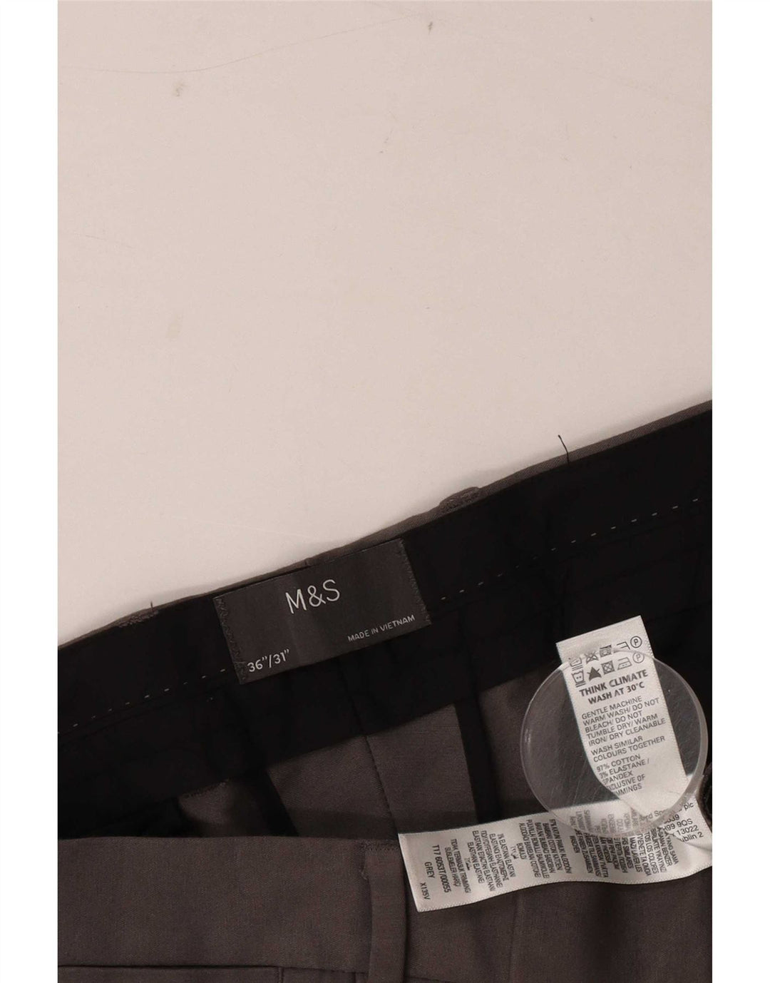 Marks & Spencer muške uske hlače W36 L31 Sivi pamuk