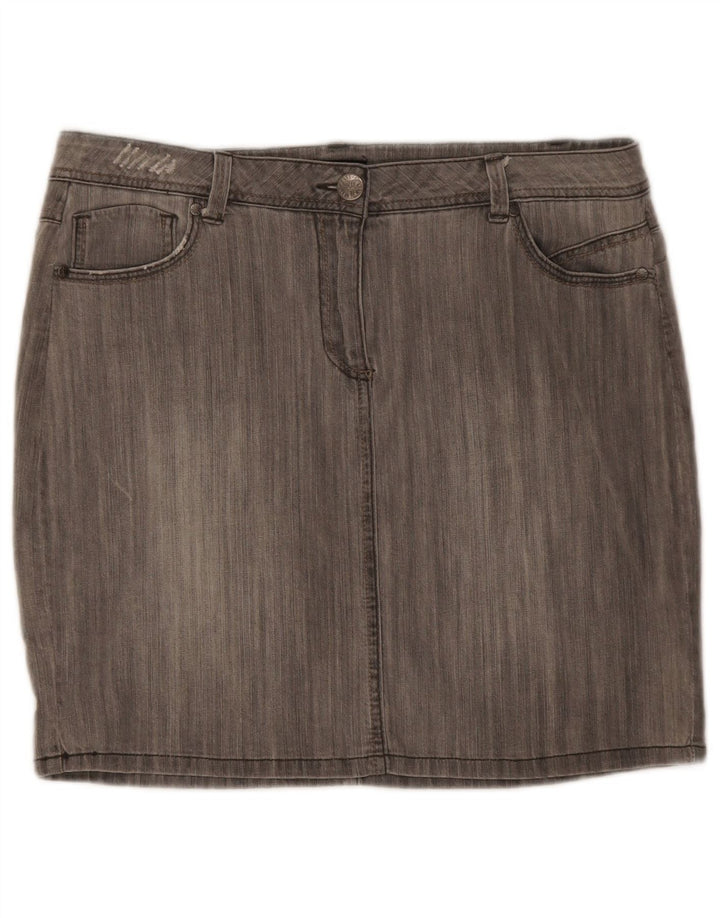 M&Co ženska mini traper suknja UK 14 velika W34 siva