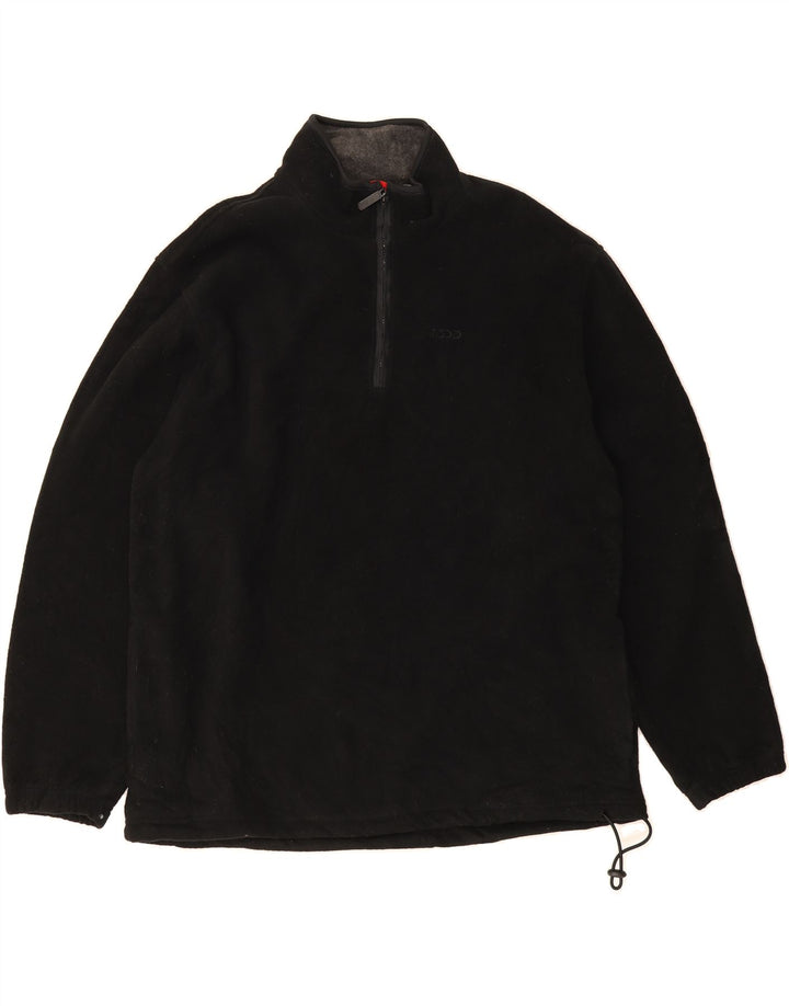 IZOD Mens Zip Neck Fleece Jumper XL Black Polyester Vintage Izod and Second-Hand Izod from Messina Hembry 