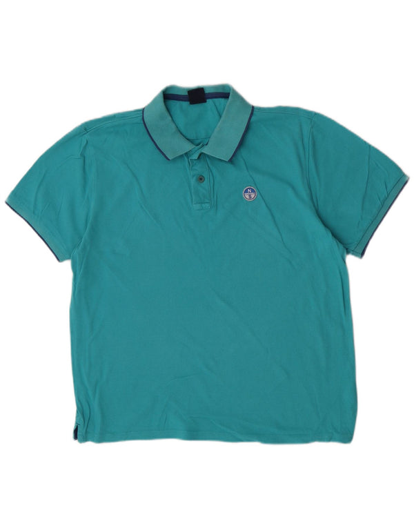 North Sails Mens Polo Shirt Large Blue Cotton