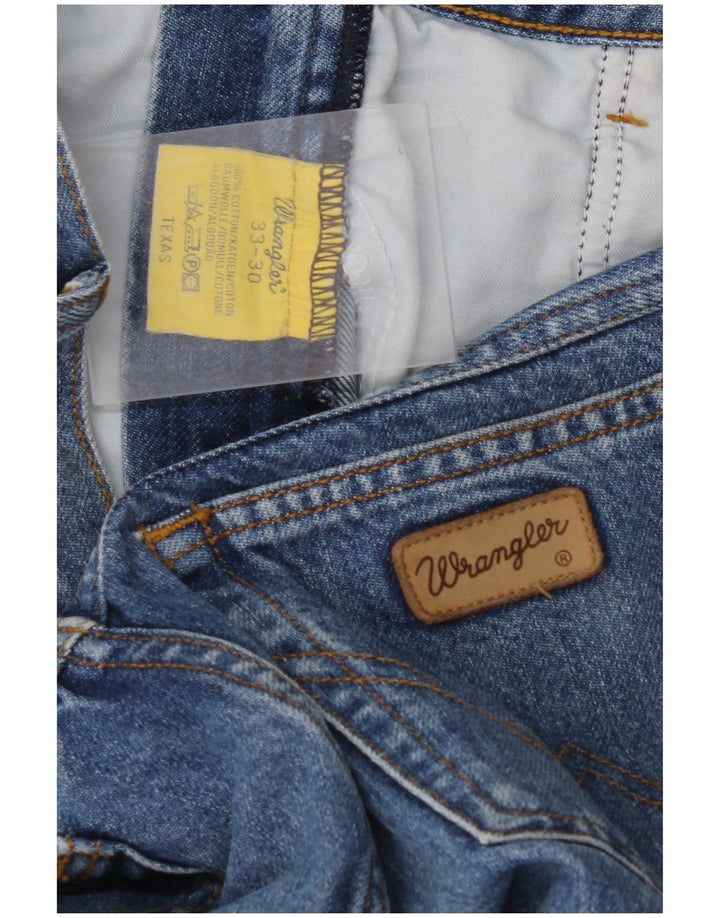 WRANGLER Muške Texas Straight Jeans W33 L30 Plavi pamuk