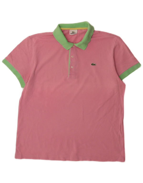 Lacoste muška polo majica za ragbi, veličina 6 XL, pamuk u ružičastoj boji