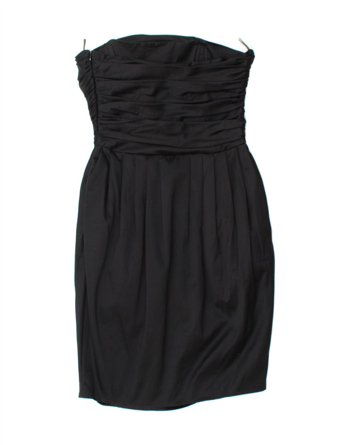 MAX MARA Womens Pianoforte Strapless Dress IT 42 Medium Black Cotton Vintage Max Mara and Second-Hand Max Mara from Messina Hembry 