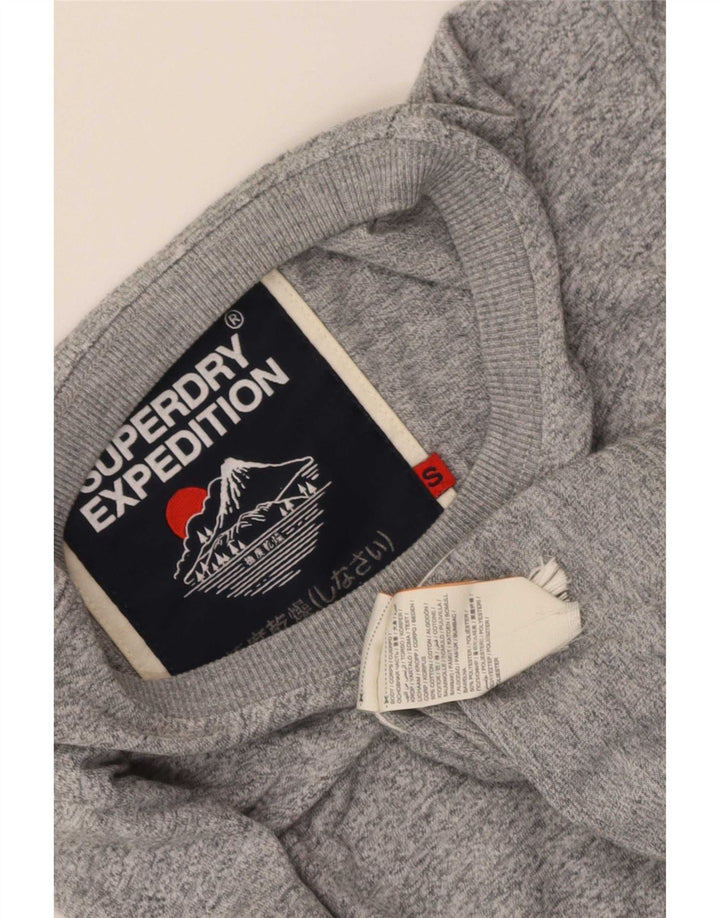 Superdry muška grafička majica dugih rukava, mali sivi flekasti pamuk