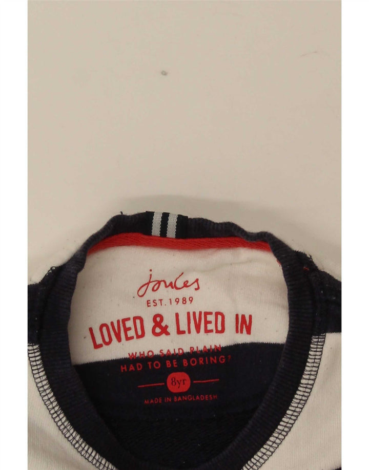 Joules majica s kratkim rukavima za dječake 7-8 godina tamnoplava na pruge