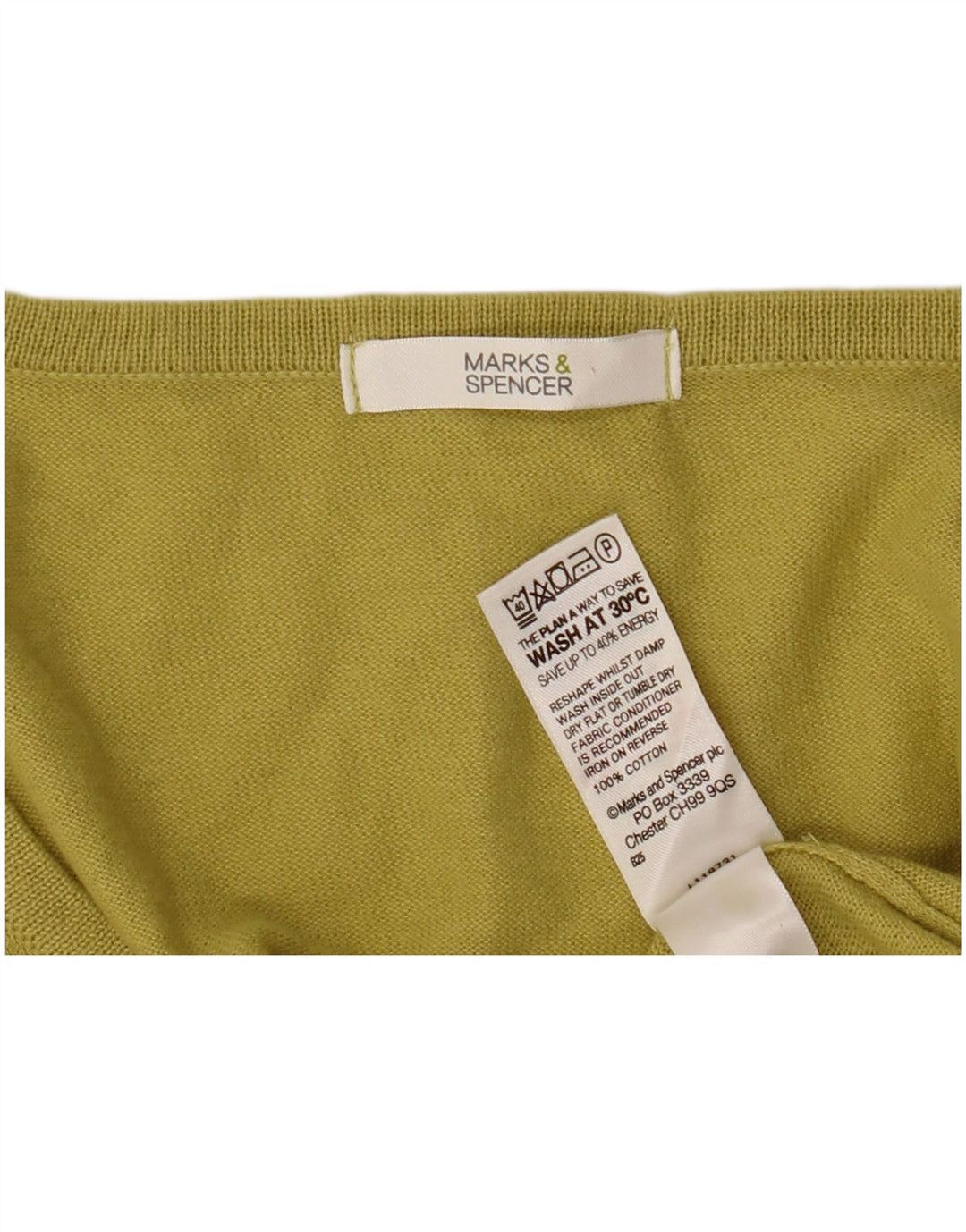 Marks & Spencer ženski kardigan džemper kratkih rukava UK 14 srednje žuta
