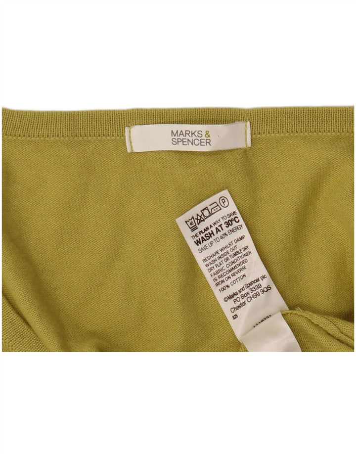 Marks & Spencer ženski kardigan džemper kratkih rukava UK 14 srednje žuta