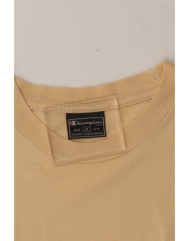 CHAMPION Mens Graphic T-Shirt Top Medium Yellow Vintage Champion and Second-Hand Champion from Messina Hembry 