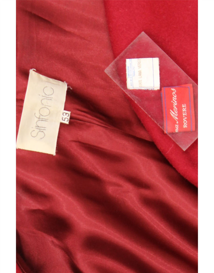 Vintage ženski preveliki kaput IT 53 2XL crvena vuna