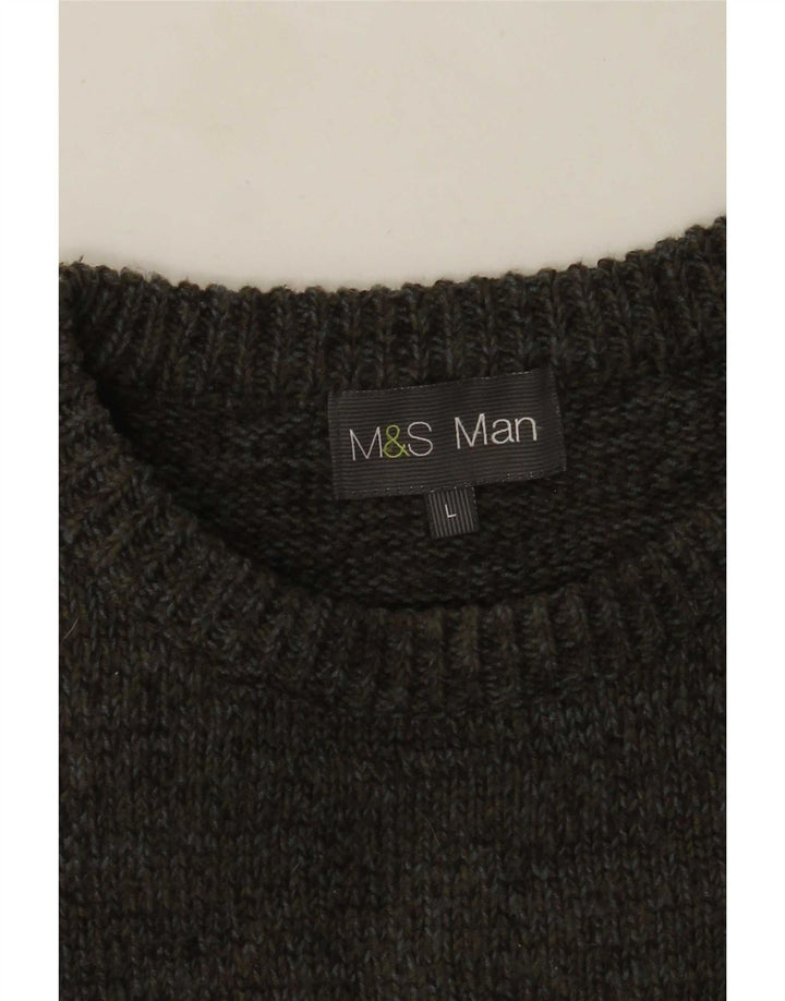 Marks & Spencer muški džemper s veznim izrezom, veliki kaki
