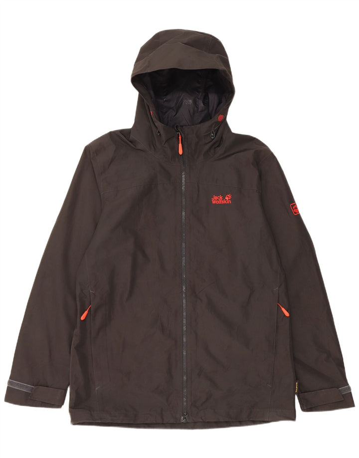 Jack Wolfskin muška vjetrovka s kapuljačom UK 40 velika crna poliesterska jakna