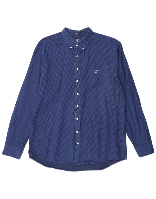 GANT Muška košulja standardnog kroja, veličina 45/46 18 2XL, plavi geometrijski pamuk