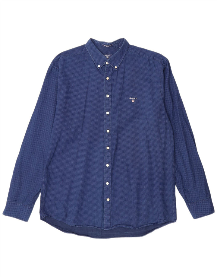 GANT Muška košulja standardnog kroja, veličina 45/46 18 2XL, plavi geometrijski pamuk