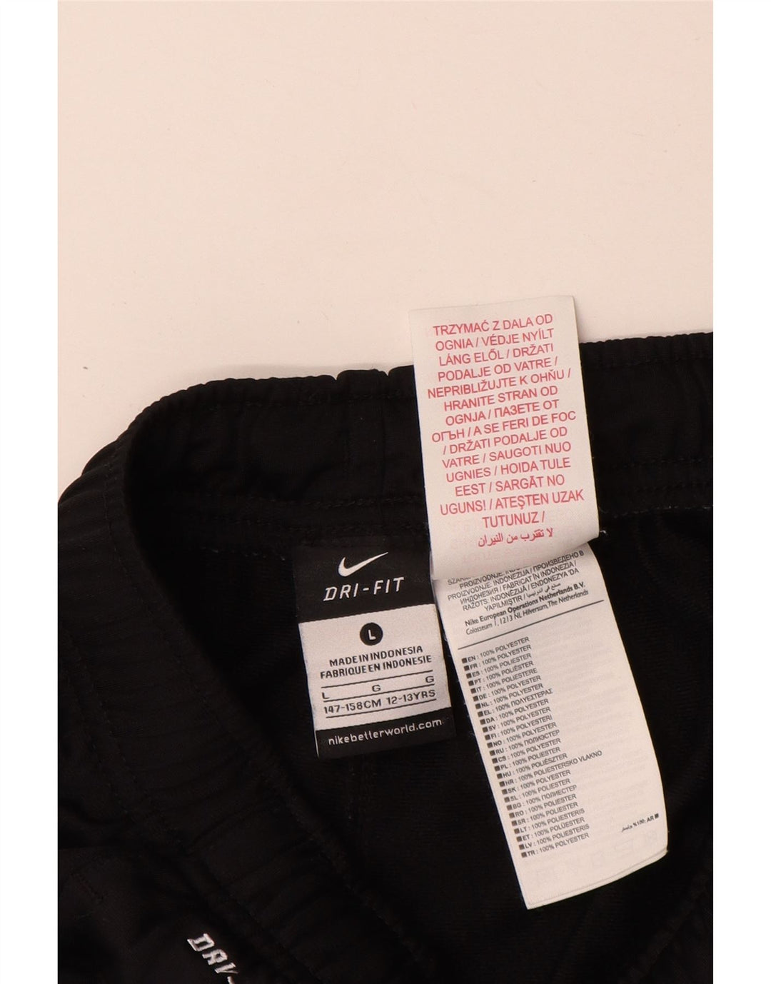NIKE Boys Dri Fit Trenirke Hlače 12-13 godina velike crne poliesterske