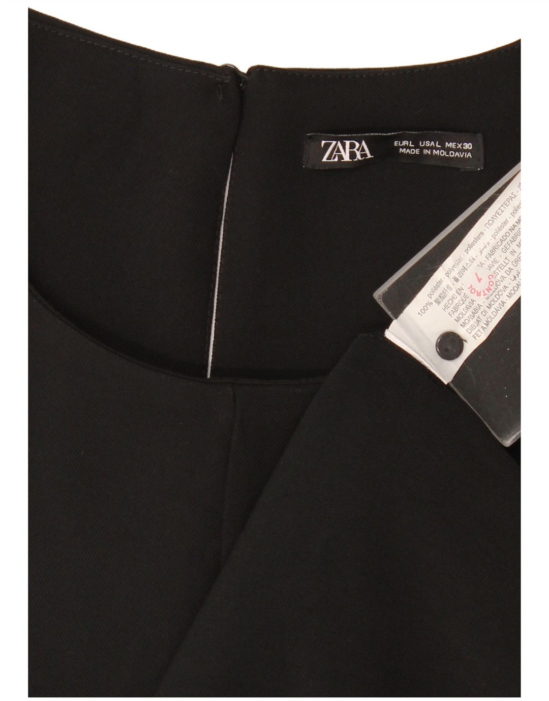 Zara ženska šator haljina bez rukava UK 16 veliki crni poliester