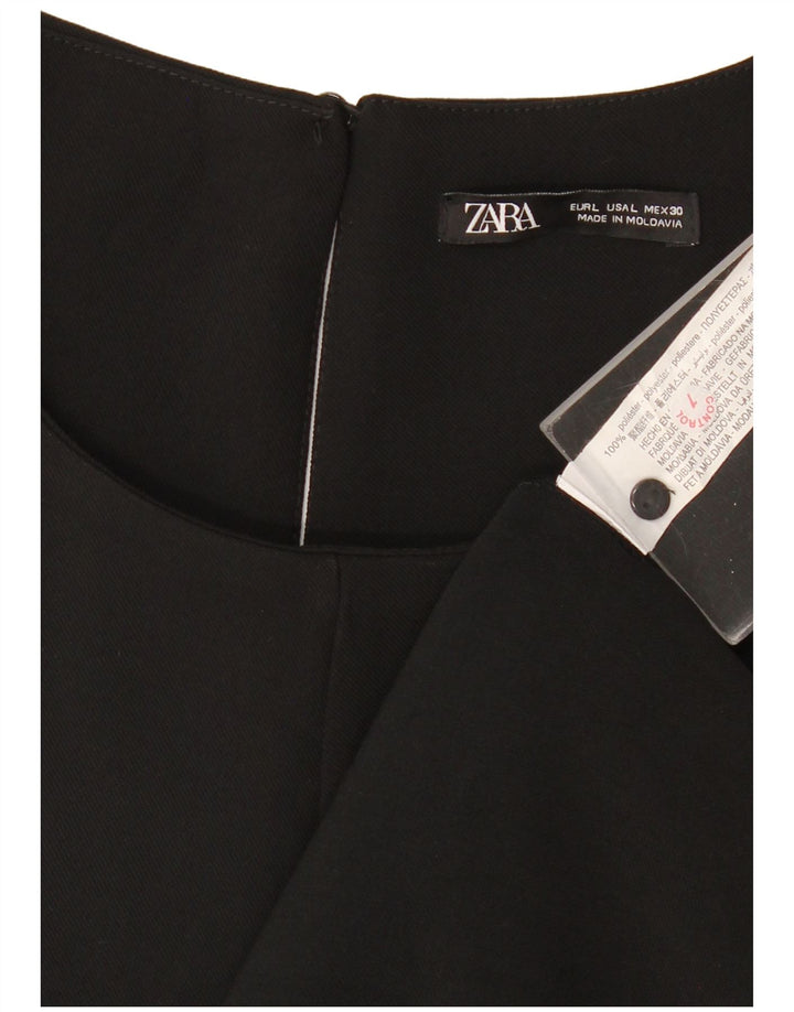 Zara ženska šator haljina bez rukava UK 16 veliki crni poliester