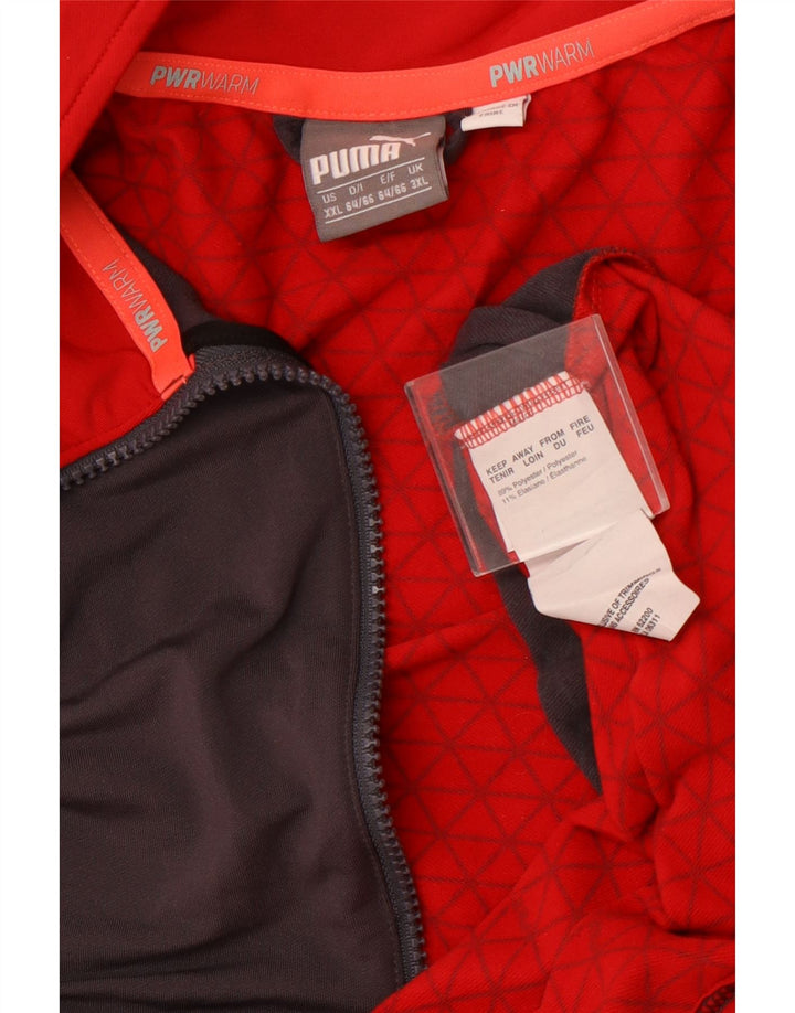 PUMA Muška trenirka s patentnim izrezom i gornjim dijelom trenirke 3XL sivi poliester u boji