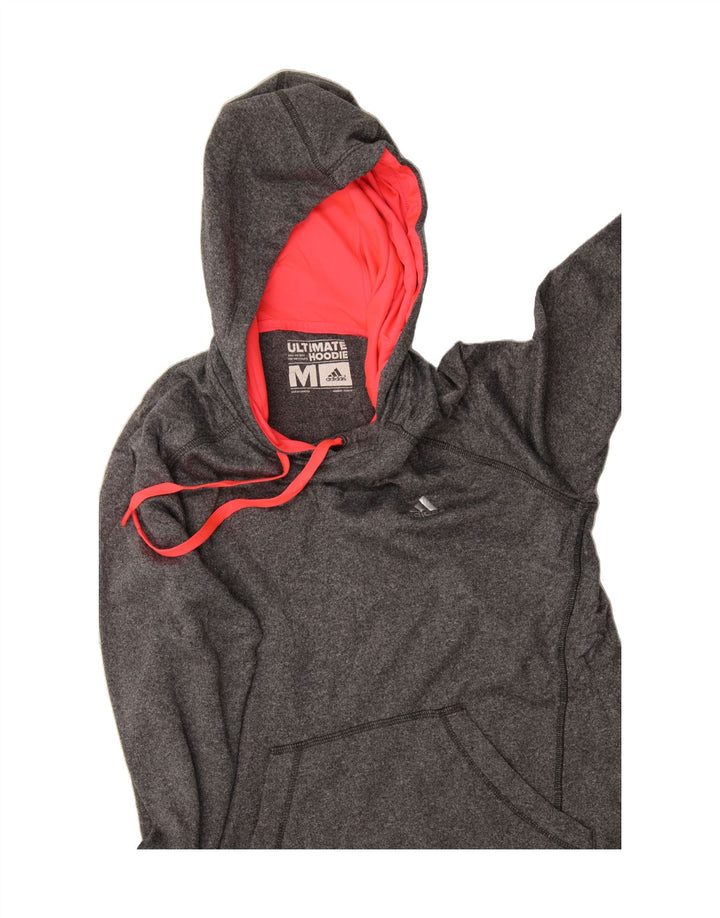 ADIDAS Womens Hoodie Jumper UK 12 Medium Grey Polyester Vintage Adidas and Second-Hand Adidas from Messina Hembry 