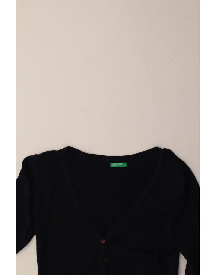 BENETTON Womens Cardigan Sweater UK 8 Small Navy Blue Vintage Benetton and Second-Hand Benetton from Messina Hembry 