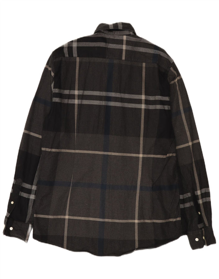 Barbour muška krojena flanelska košulja srednje sive karirane boje