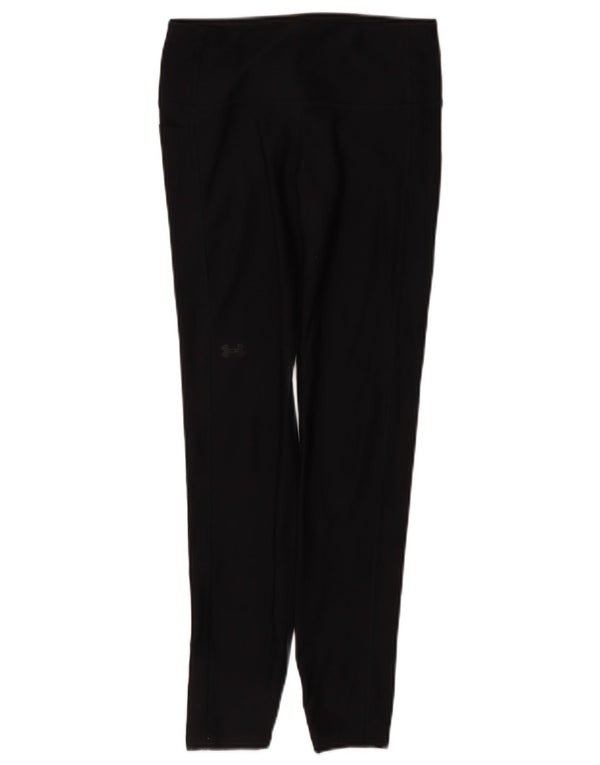 Under Armour Womens Heat Gear Leggings UK 10 Small  Black Polyester
