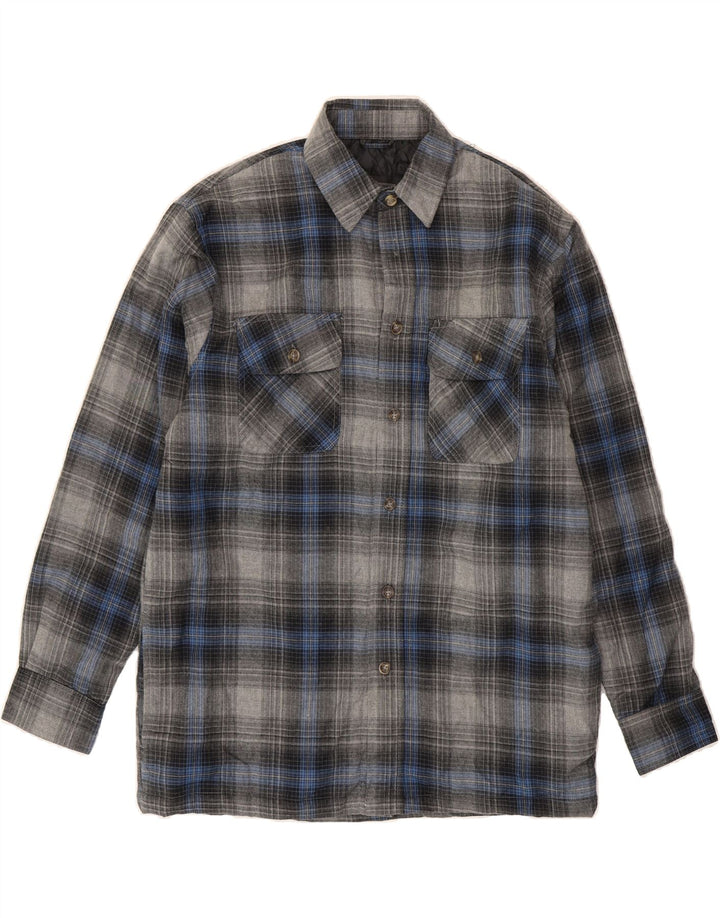 REWARD Mens Lumberjack Flannel Shirt Large Grey Check Cotton Vintage Reward and Second-Hand Reward from Messina Hembry 