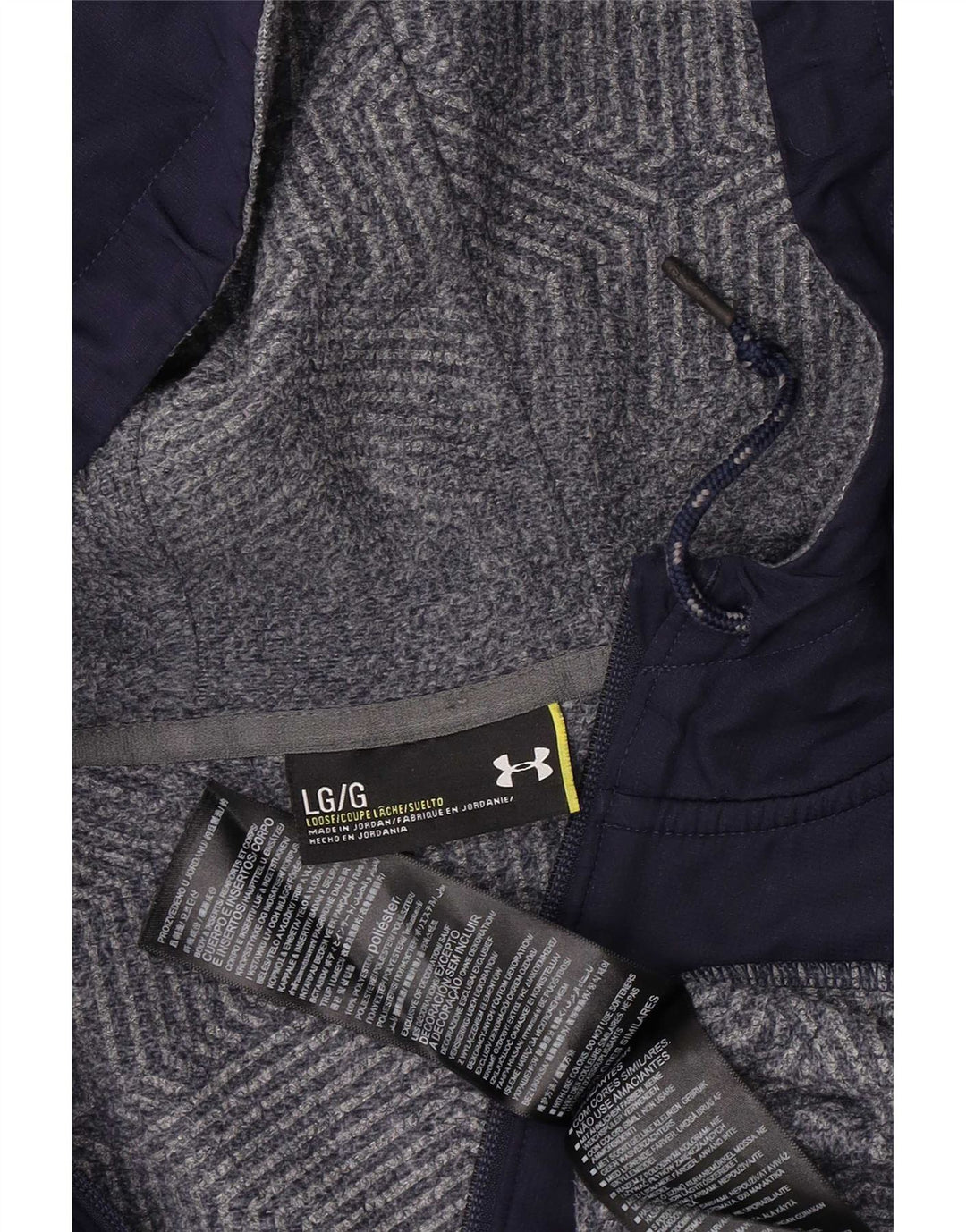 Under Armour muški pulover s kapuljačom na patentni zatvarač veliki sivi poliester u boji