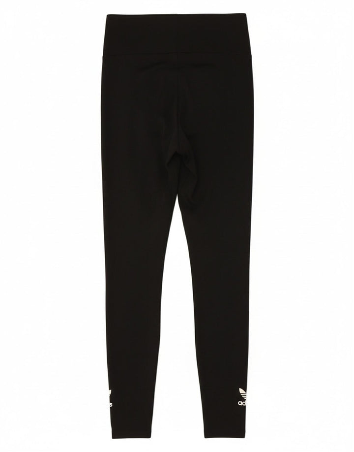 ADIDAS Womens Leggings UK 10 Small  Black Polyester